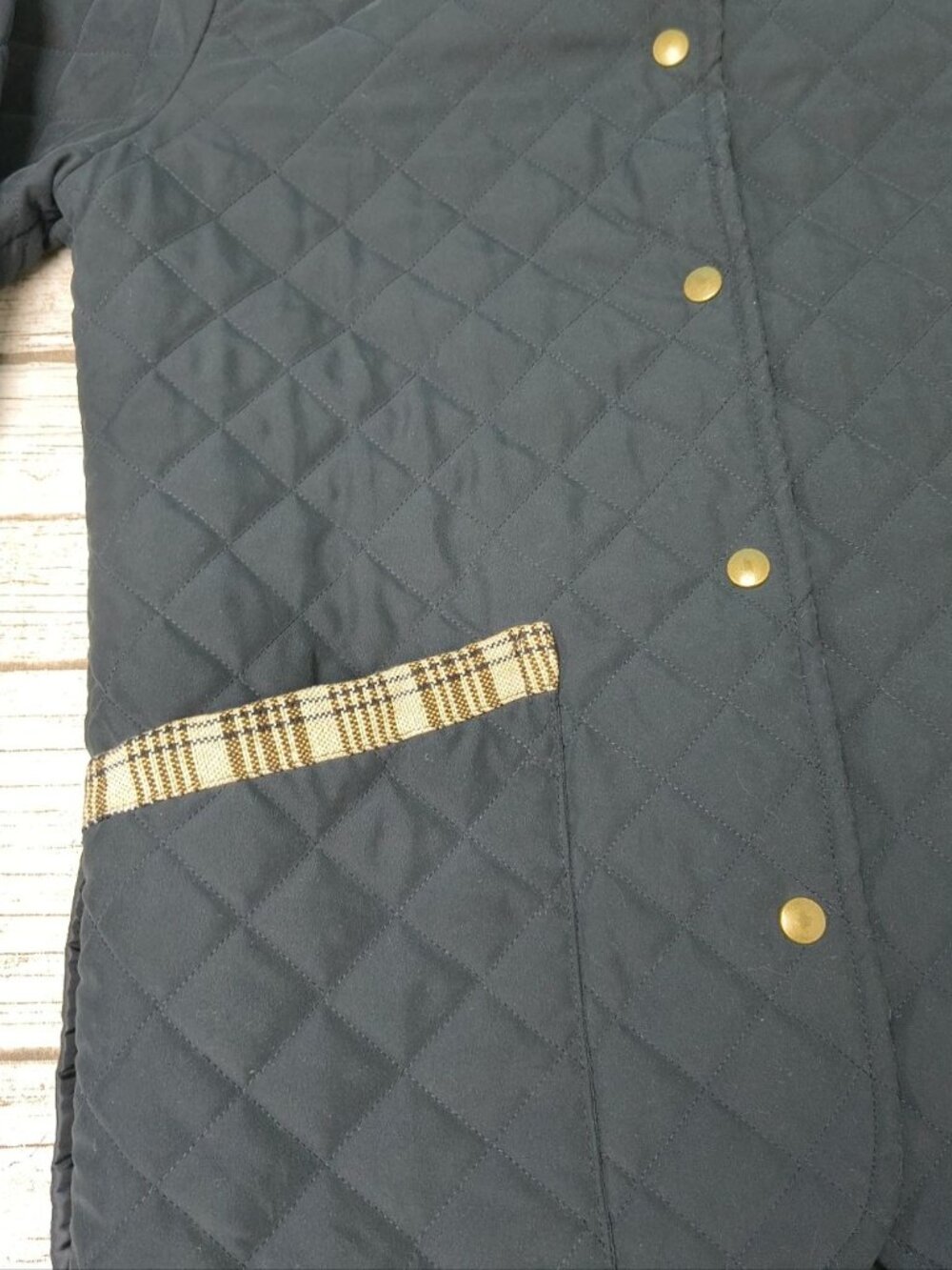 Vintage Sia Baker By Amberhill Black Quilted Equestrian Jacket Size Small - Picture 4 of 8
